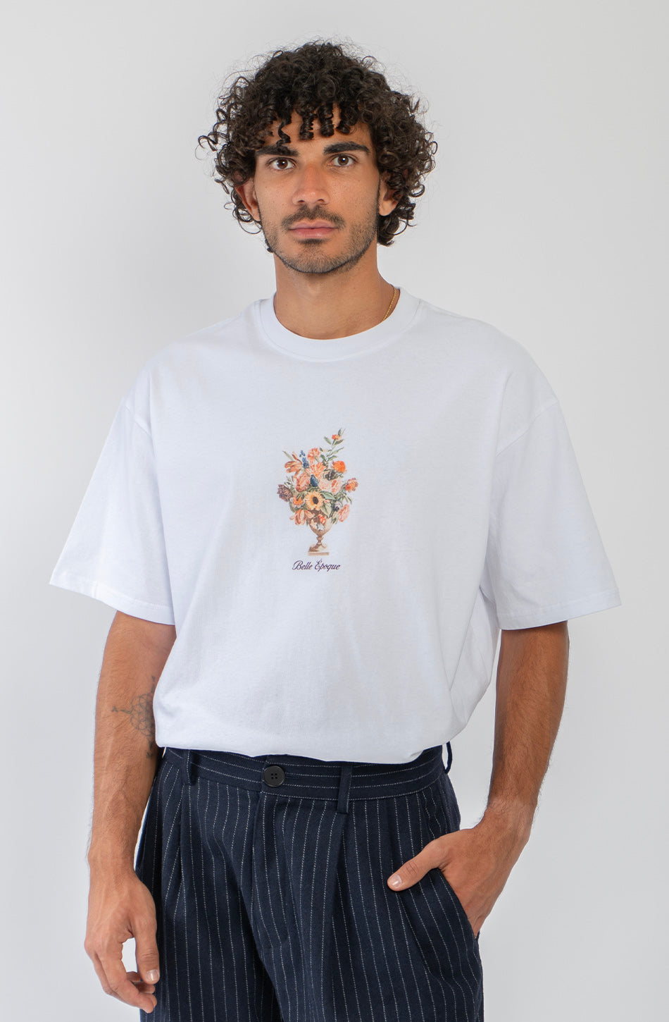 Camiseta Cropped Bouquet Organic Cotton White