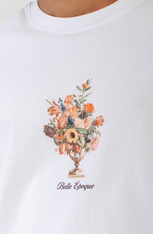 Camiseta Cropped Bouquet Organic Cotton White