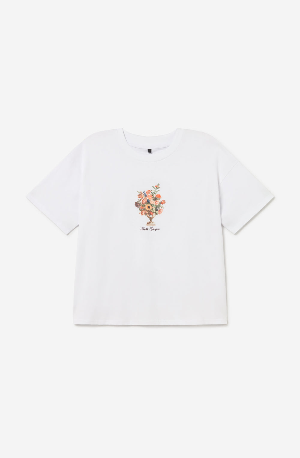 Camiseta Cropped Bouquet Organic Cotton White