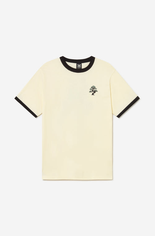 Camiseta Brewed In Tradition Ivory unisex con detalles en contraste e ilustración inspirada en la cultura japonesa