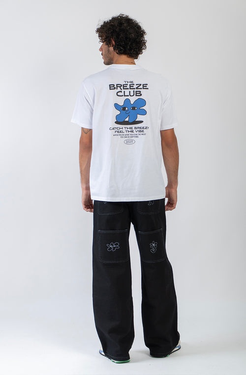 Camiseta Regular Catcha The Breezy White para hombre con gráfico surf Kaotiko BCN
