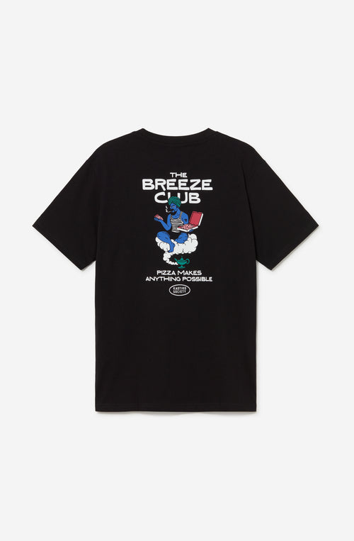 Camiseta Regular Pizza Makes Anything Black para hombre con diseño gráfico urbano Kaotiko BCN