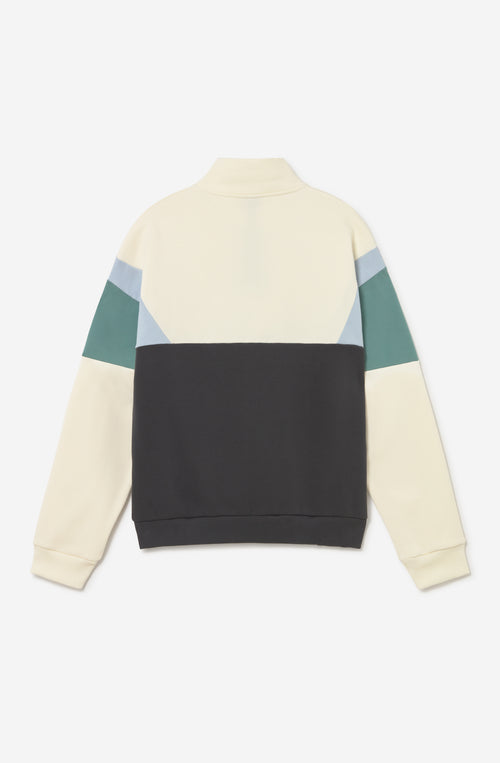 Sudadera Crew Arthur Ivory Black Niagara con cremallera half zip para hombre de Kaotiko BCN