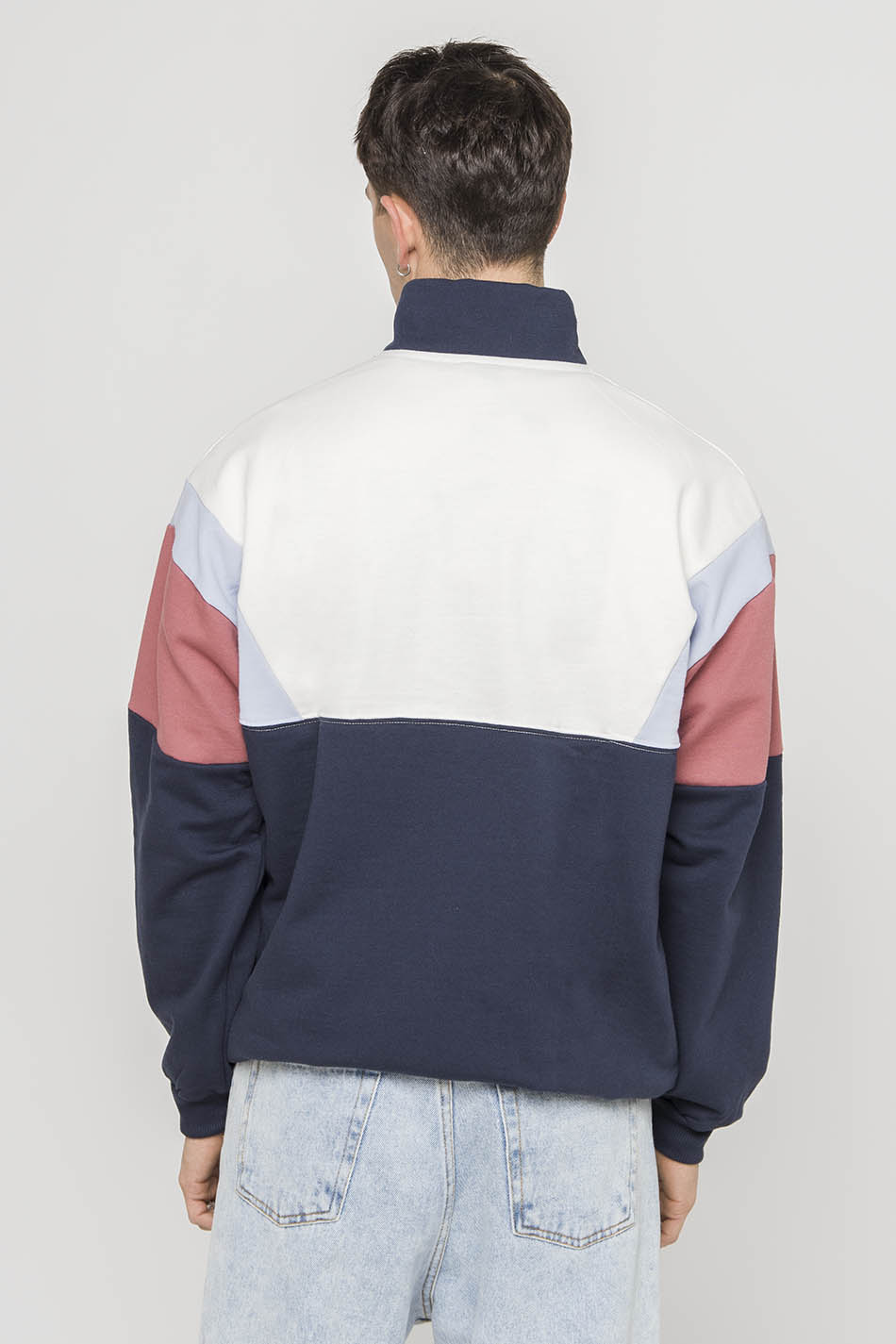Colin Pullover Marineblau/Babyblau/Kastanienbraun