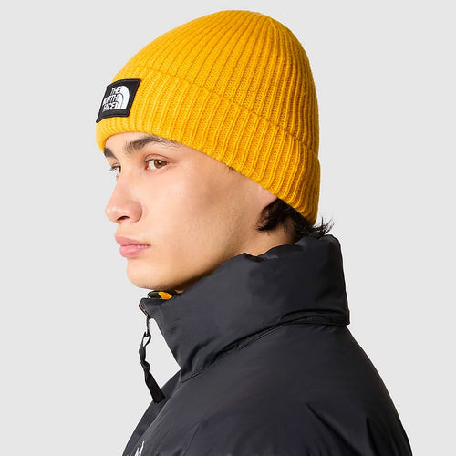 Yellow The North Face Logo Box Cuffed Hat