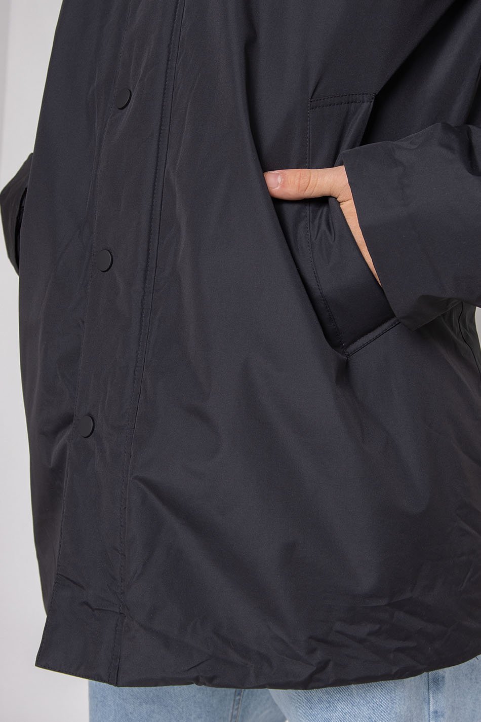 Black Brick Line Parka Jacket