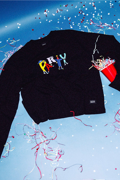 Oversize Party Black T-Shirt