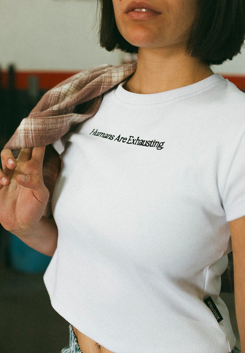 Camiseta Humans Are Exhausting White