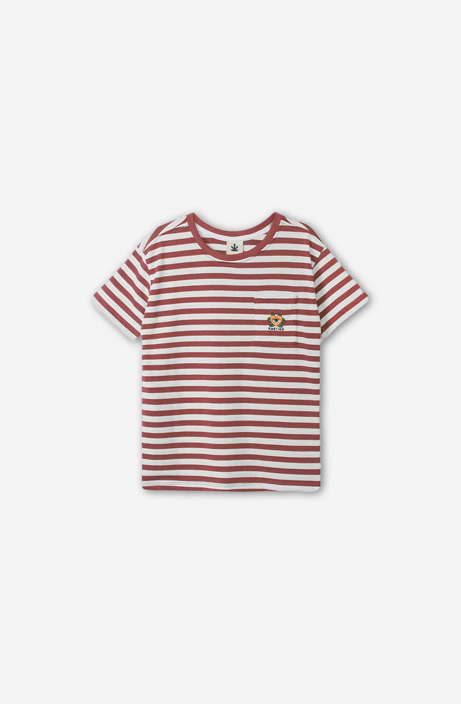 T-Shirt Streifen Herz Rotbraun