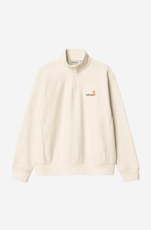 Sudadera Carhartt WIP Half Zip American Script Sweatshirt Natural