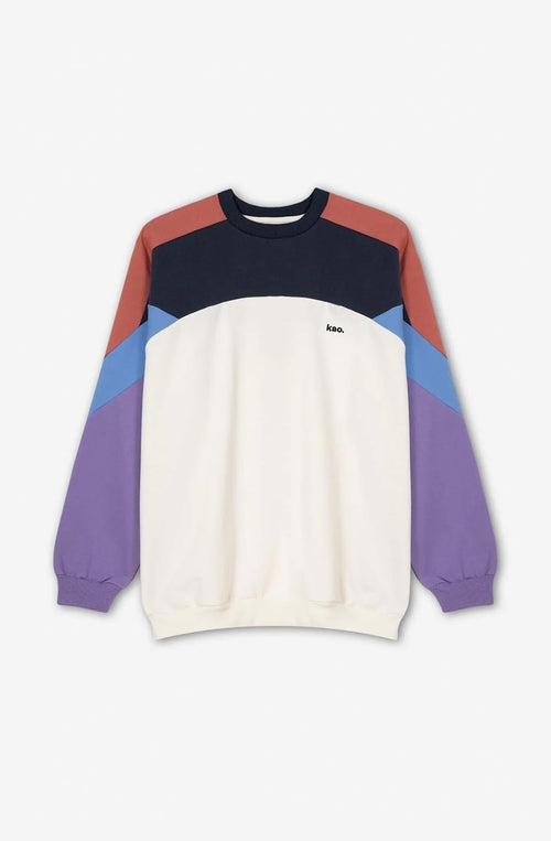 Sweat-shirt Dru Ivory/ Navy/ Grape/ Cresen