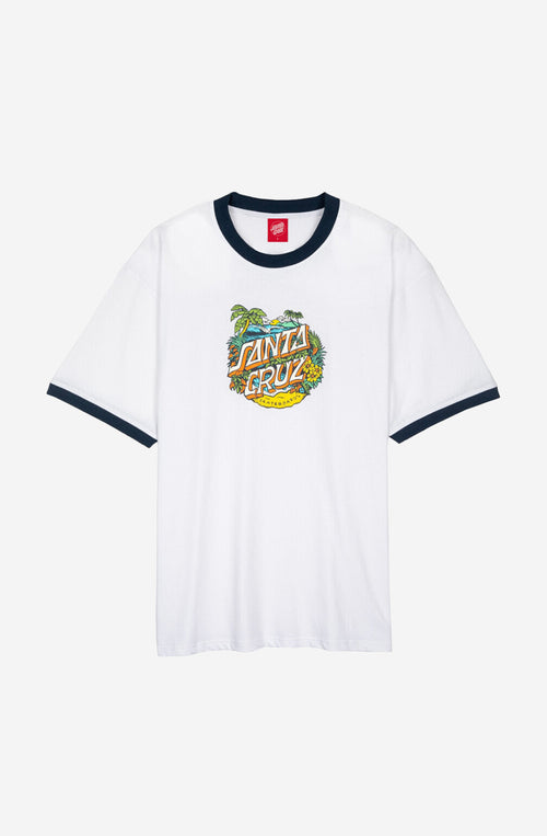 T-shirt Santa Cruz Aloha Dot Front Ringer White 