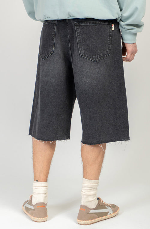  Loose Baggy Denim Black Short