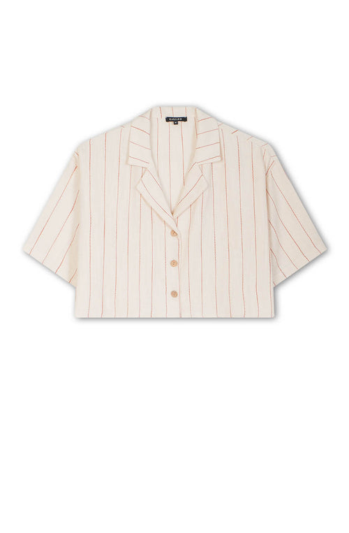 Camisa Baracoa Stripes Ivory/ Burgundy