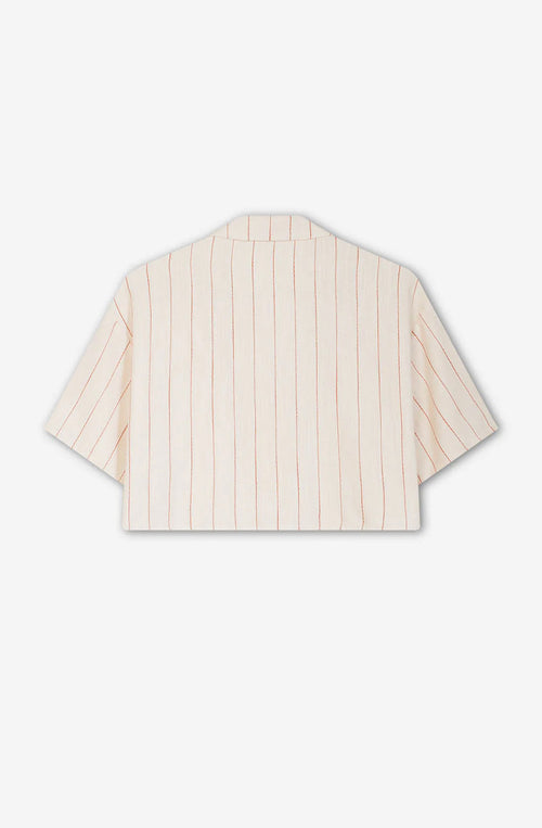 Camisa Baracoa Stripes Ivory/ Burgundy