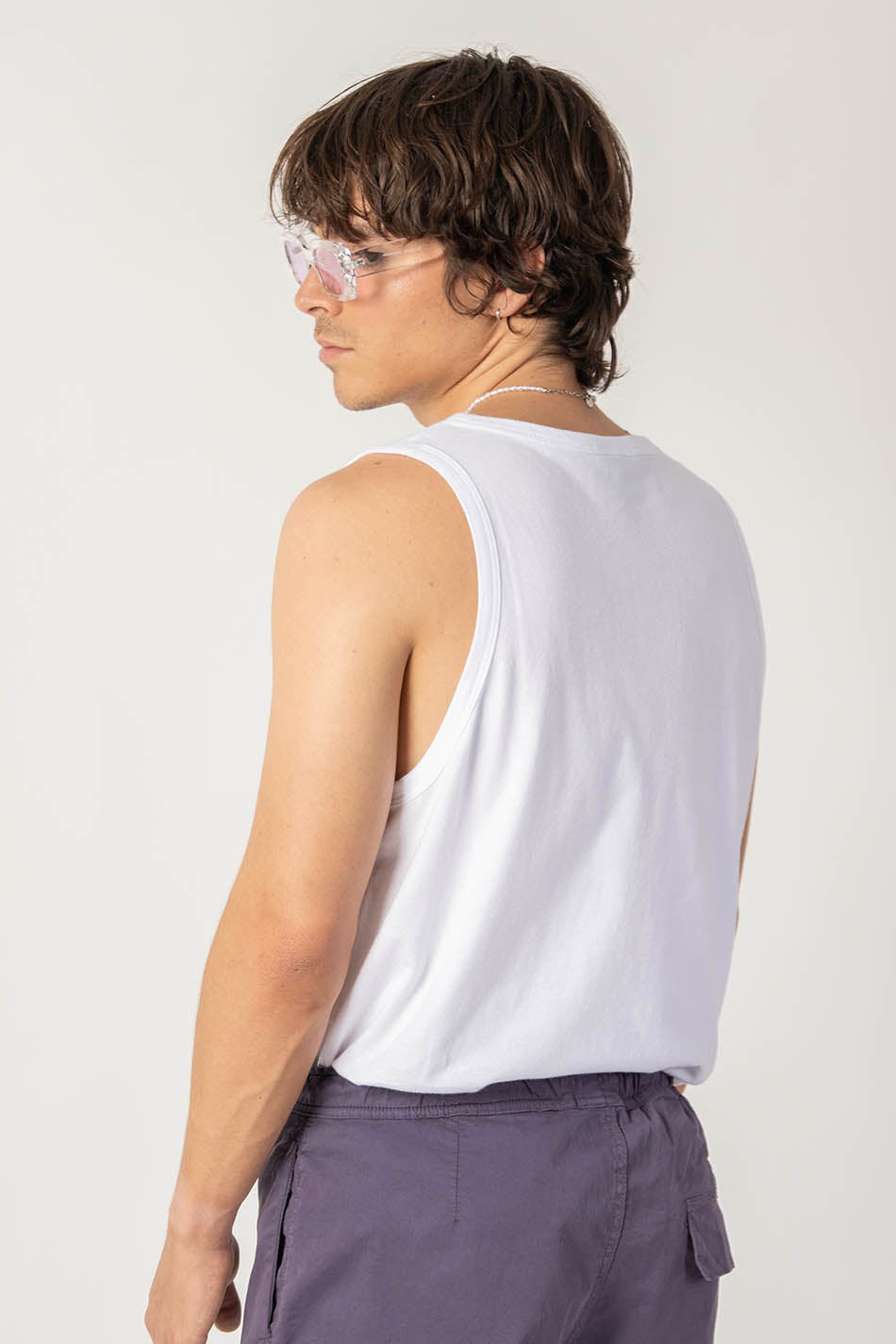 NATHAN WHITE CROPPED TANK TOP
