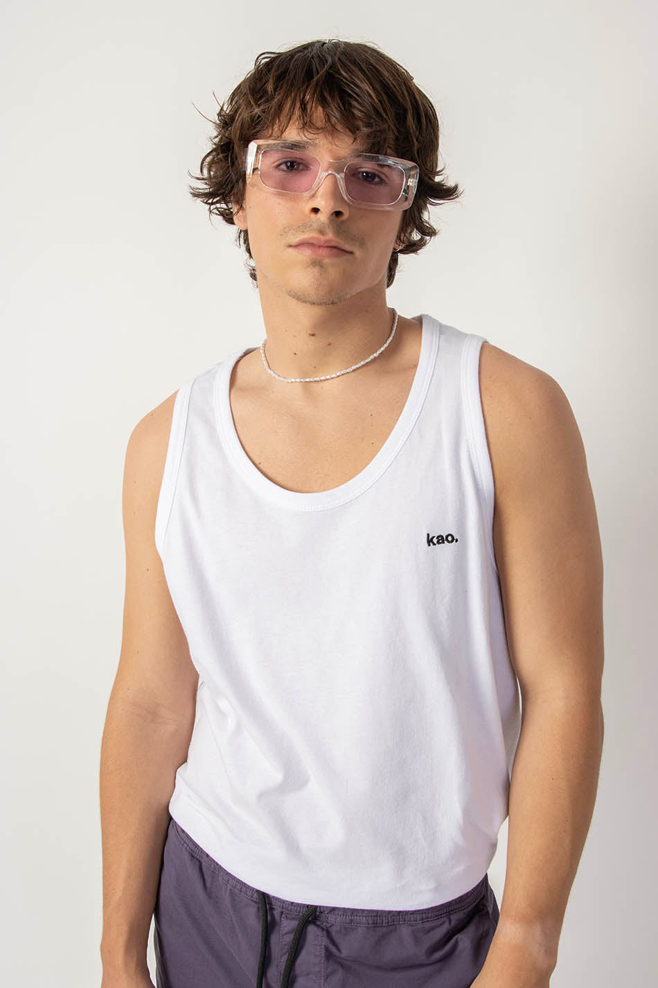 NATHAN WHITE CROPPED TANK TOP