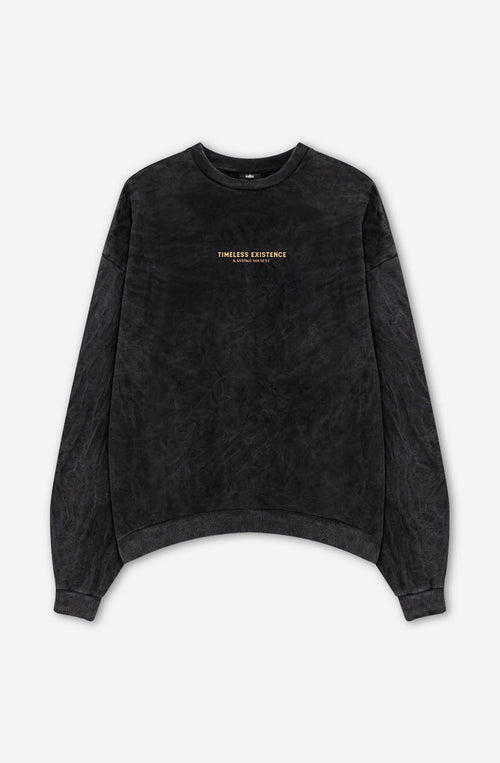 Gewaschenes Timeless Existence Schwarzes Sweatshirt