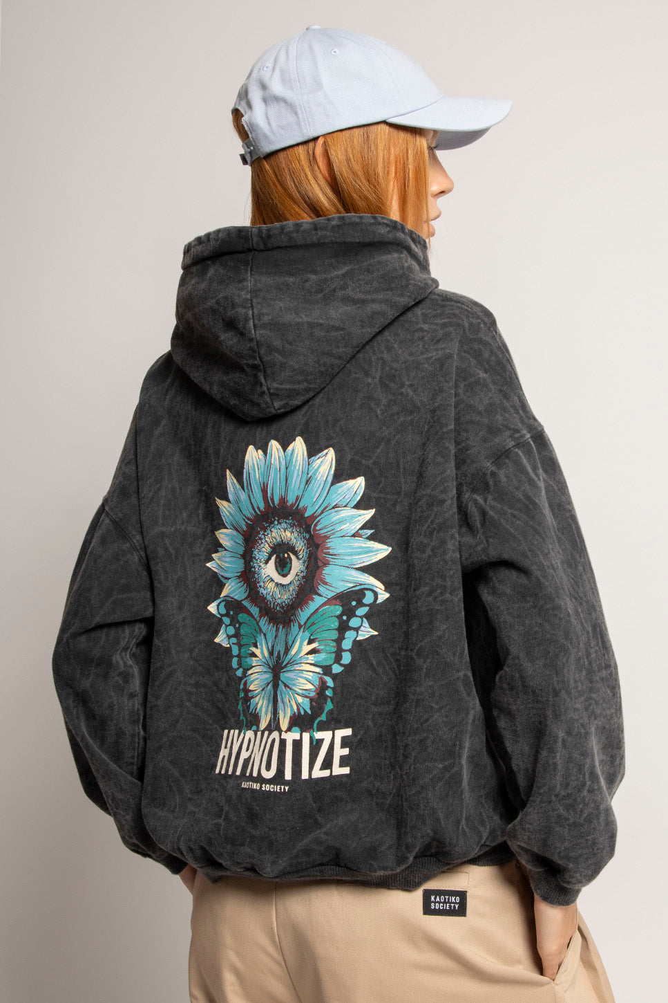 Sweat-shirt délavé Hypnotize noir