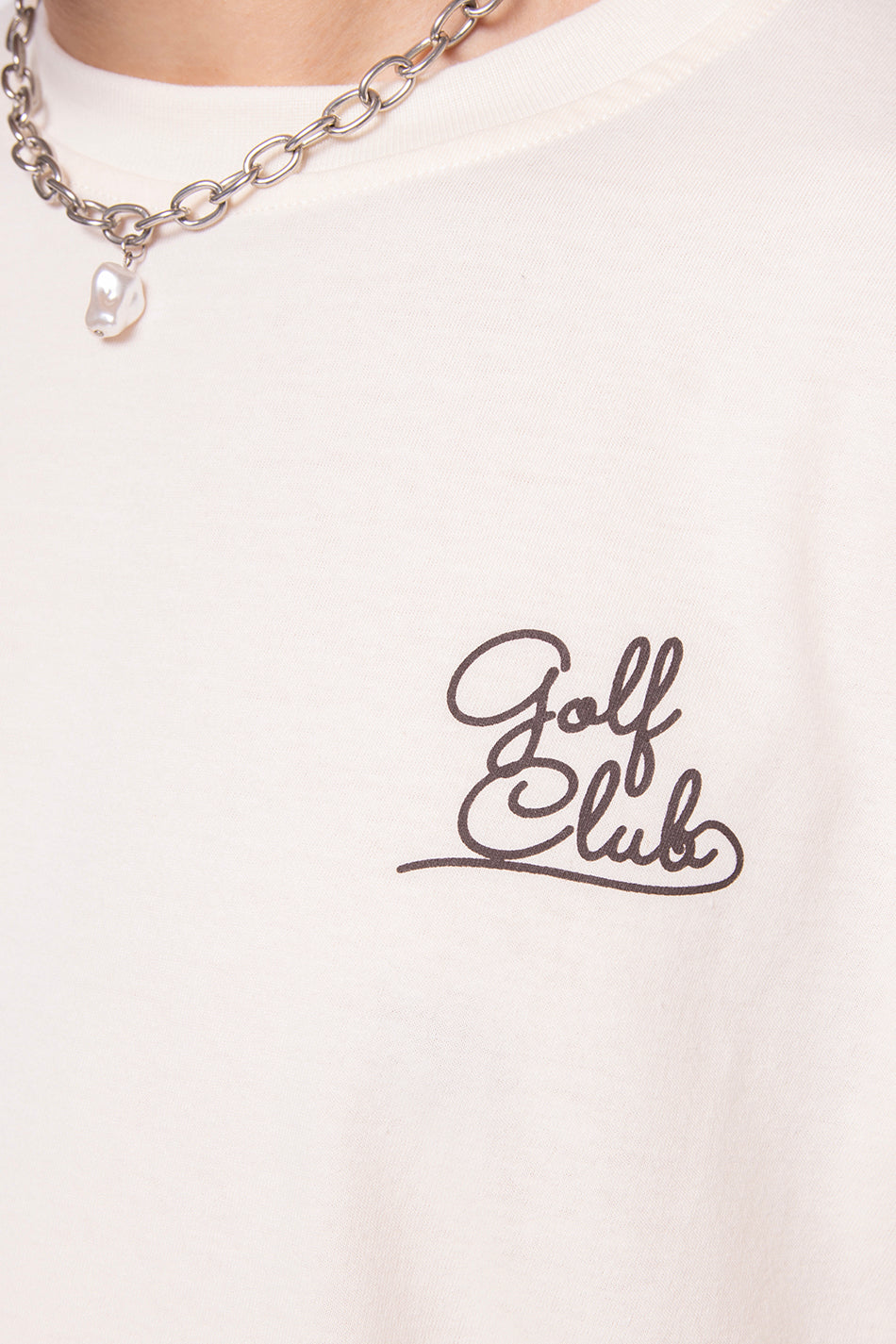 Elfenbeinfarbenes T-Shirt „Golf Club“