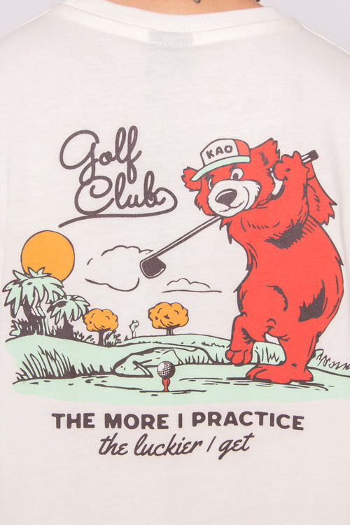 Elfenbeinfarbenes T-Shirt „Golf Club“