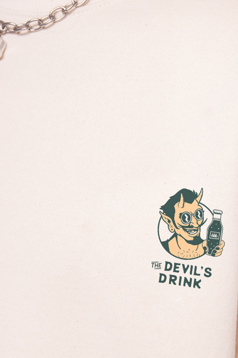 Elfenbeinfarbenes Sweatshirt aus Bio-Baumwolle „Gas Station“