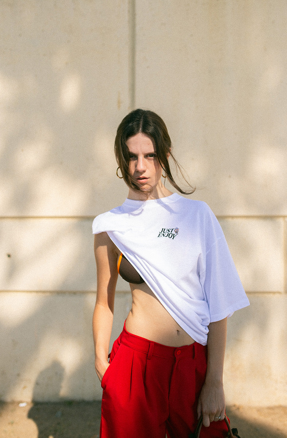 Just Enjoy White T-shirt