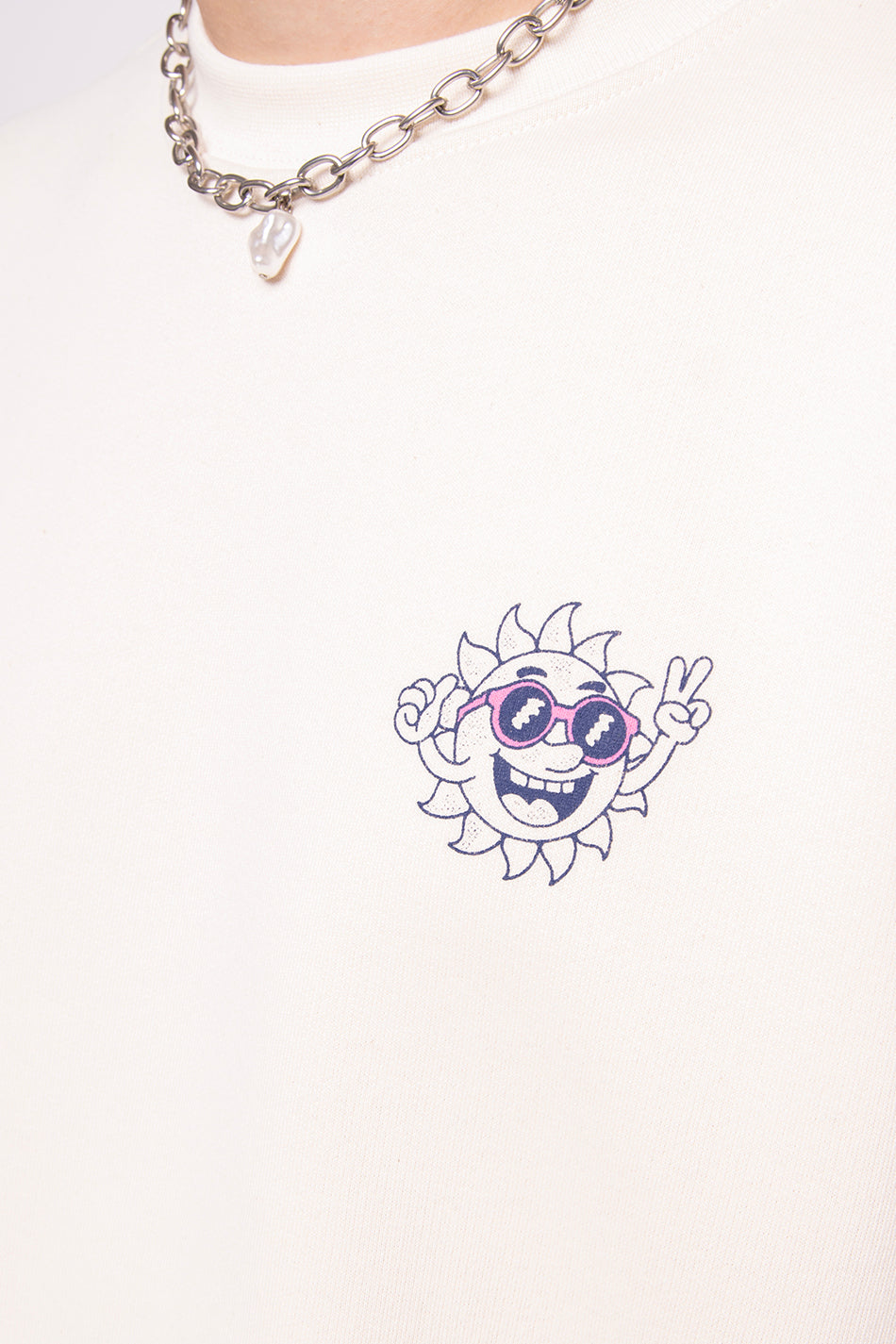 Life Is Short Organic Cotton Ivory/Pink Sweatshirt