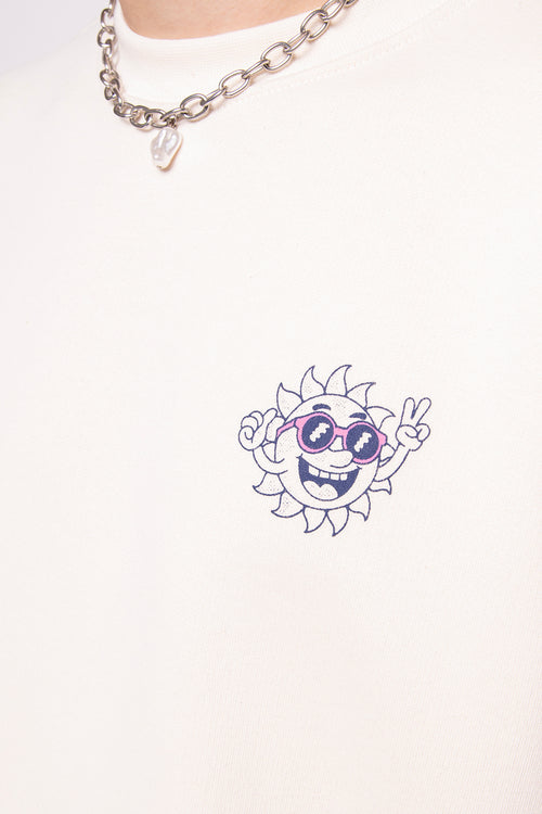 Life Is Short Organic Cotton Ivory/Pink Sweatshirt