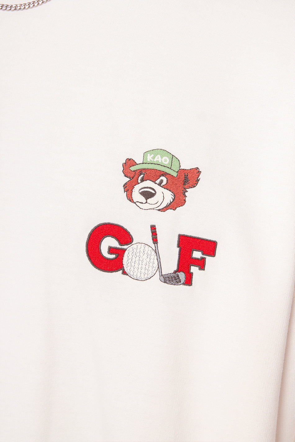 Washed Bear Golf Club Elfenbeinfarbenes Sweatshirt