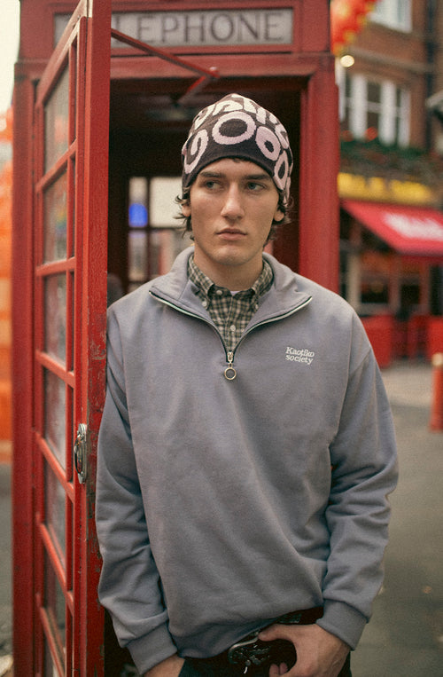 Sudadera Half Zip Kaotiko Society Palid Blue