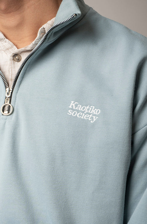 Kaotiko Society Steel Sweatshirt mit halbem Reißverschluss