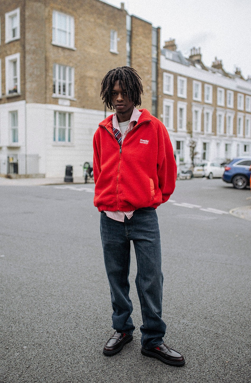 Das Leben ist knifflig Rote Fleecejacke