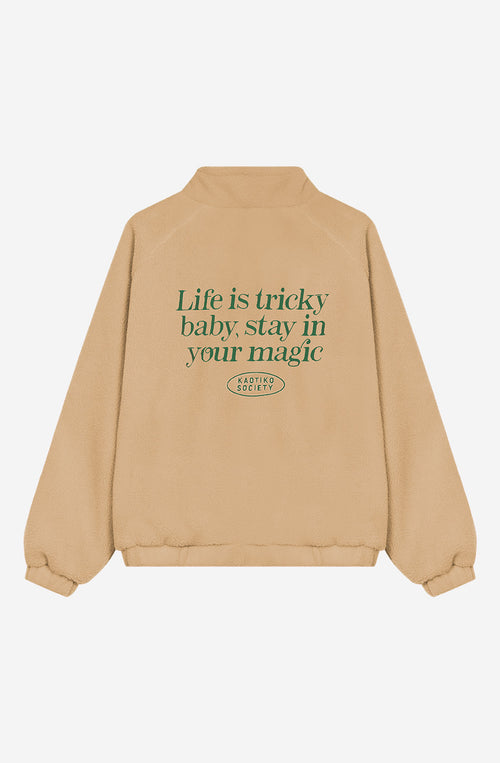 Fleecejacke Life is Tricky Camel