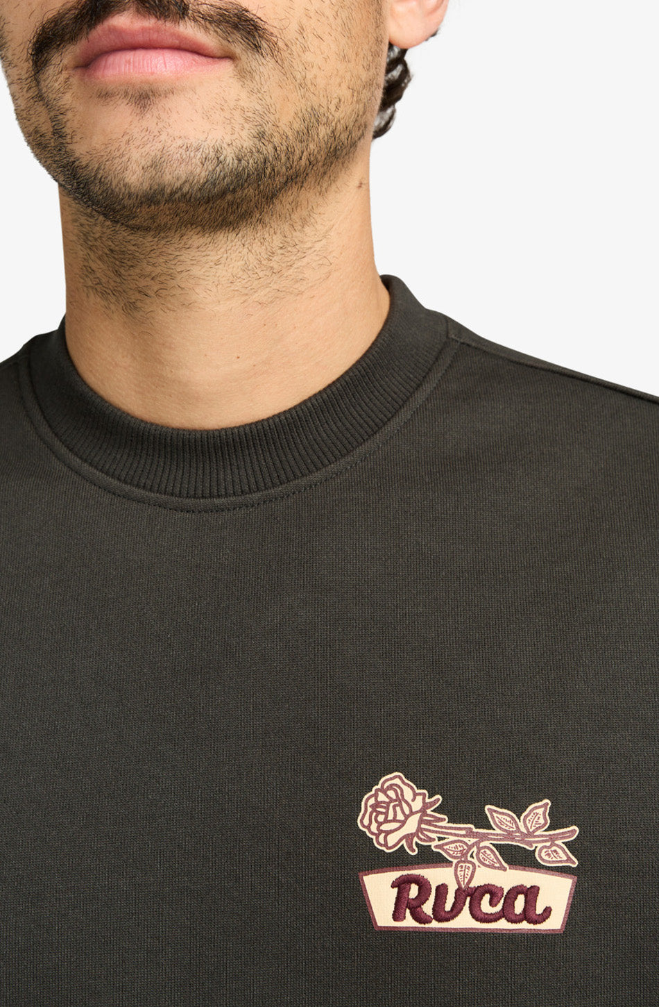 RVCA Rose Sign C Pirate Black Sweatshirt