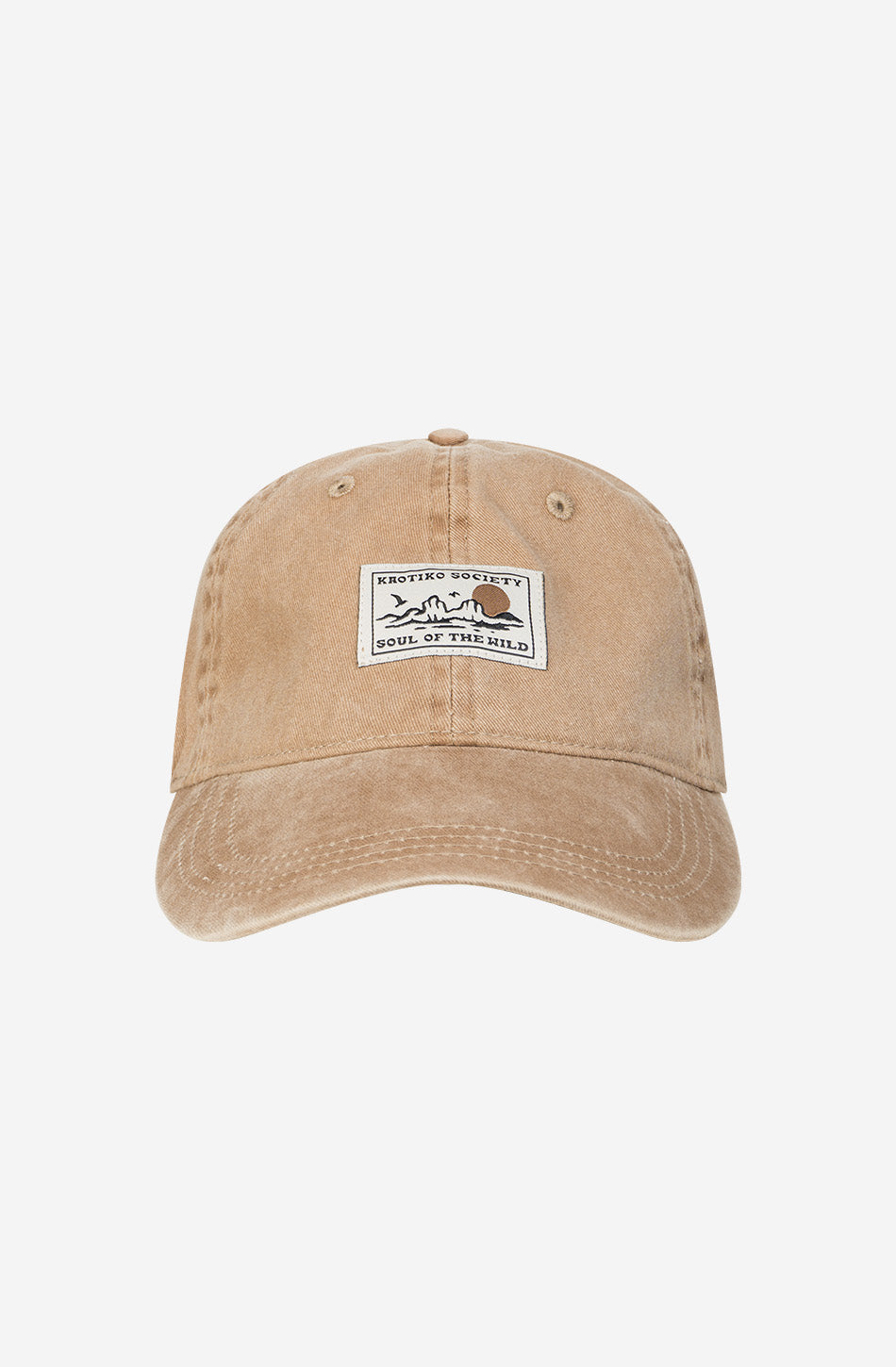 Organic Western Washed Dark Camel Cap