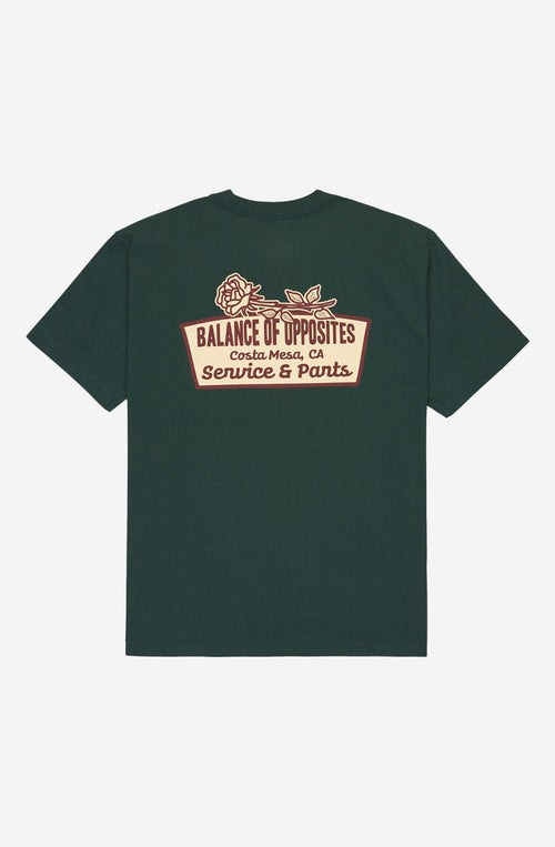 RVCA – T-Shirt „Rose Sign“ in Jägergrün