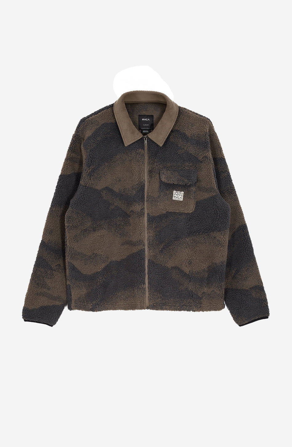 RVCA Walker Sherpa Hunter Green Paisley Jacket