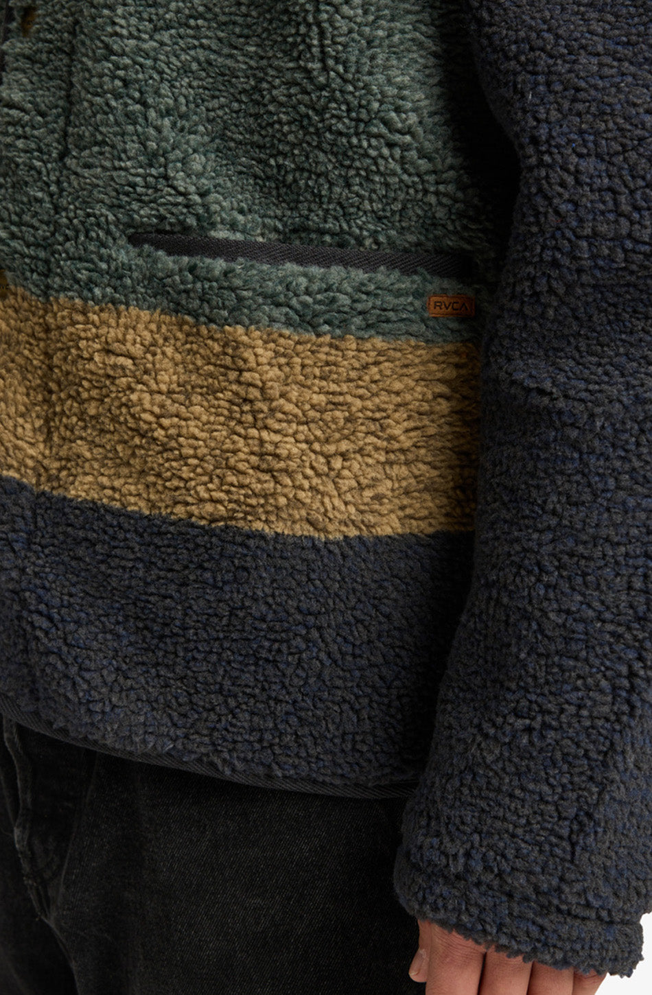 RVCA Westwood Snap Fleece Jacket Moody Blue