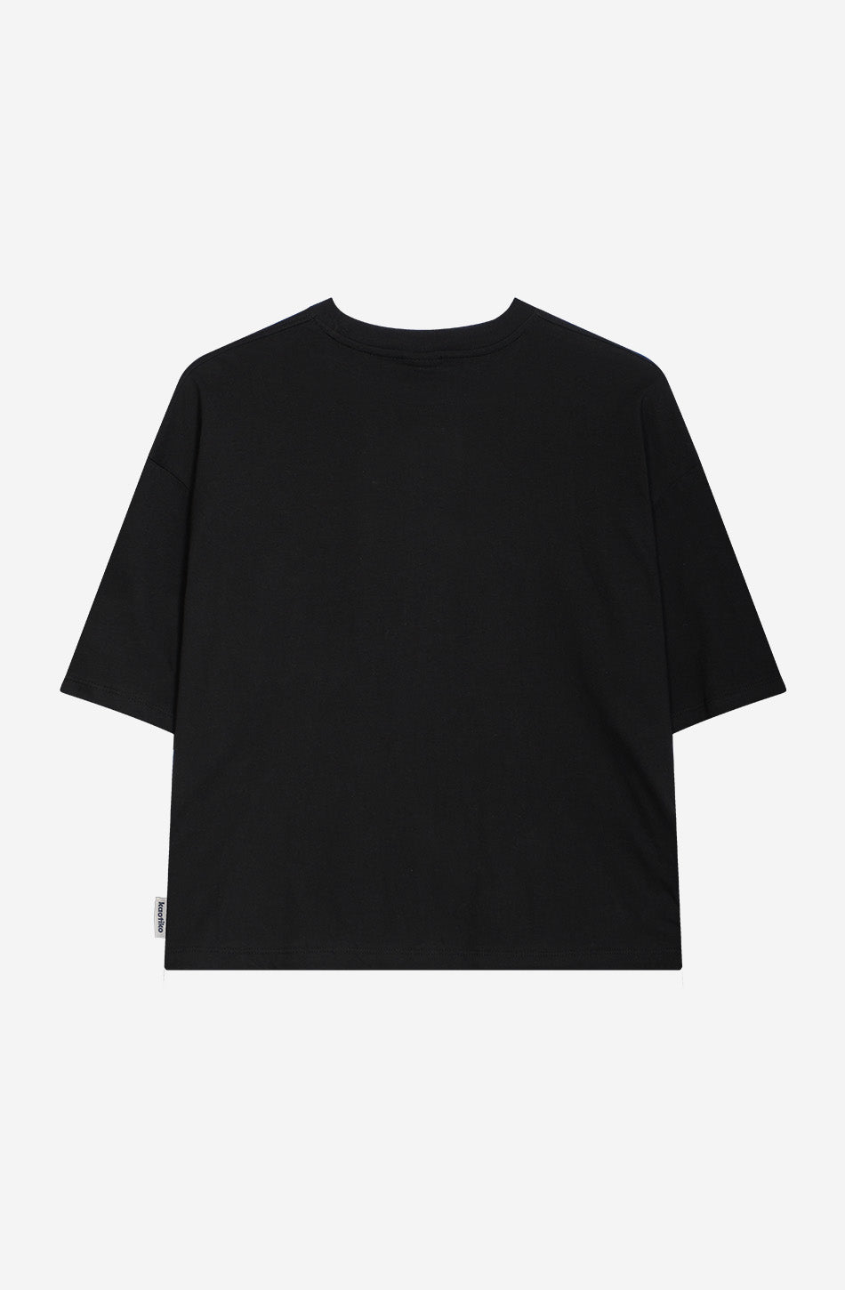 Kurzes schwarzes T-Shirt mit Dalmatiner-Motiv