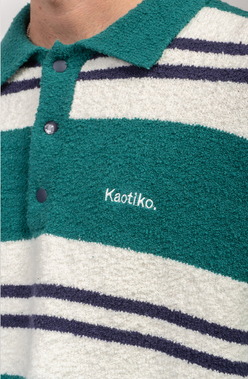 Jersey Polo Stripes Green/Navy