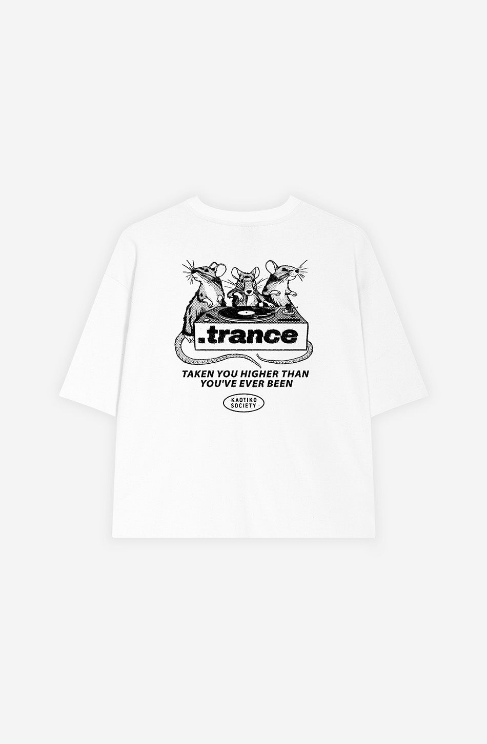 Rats Trance T-Shirt aus Bio-Baumwolle in Weiß