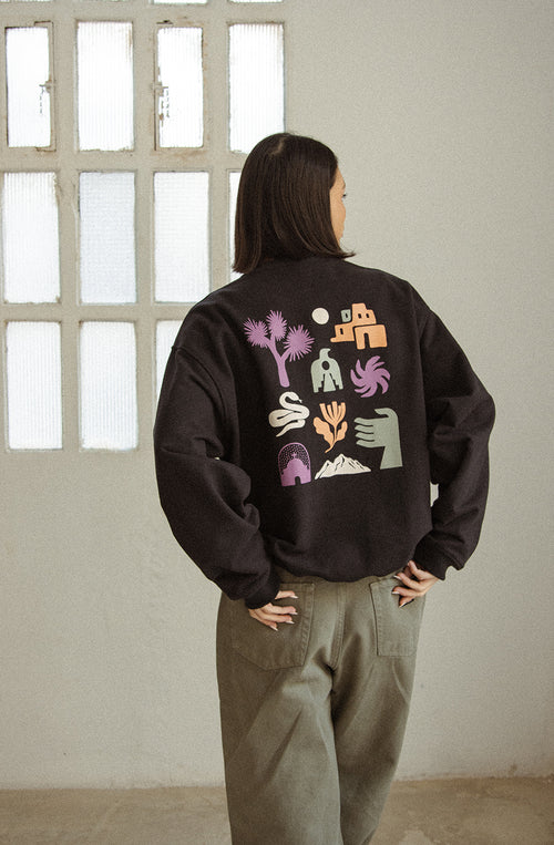 Sweat-shirt Western Elements multicolore noir 