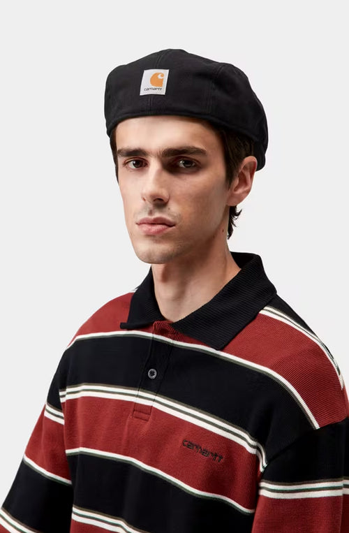 Carhartt WIP – Webster – Baskenmütze in Schwarz mit Stonewashed-Effekt