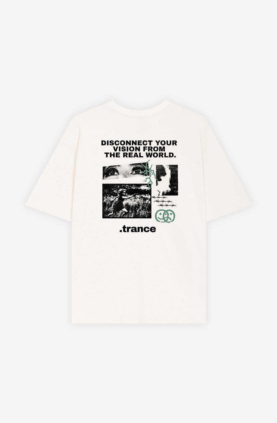 Disconnected Your Vision Elfenbeinfarbenes T-Shirt aus Bio-Baumwolle