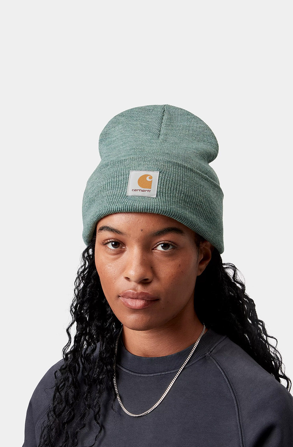 Carhartt WIP Acryluhr Silber Pin Heather Beanie