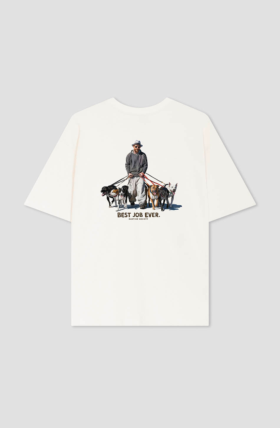 T-Shirt „Best Job Ever“ aus Bio-Baumwolle in Elfenbein