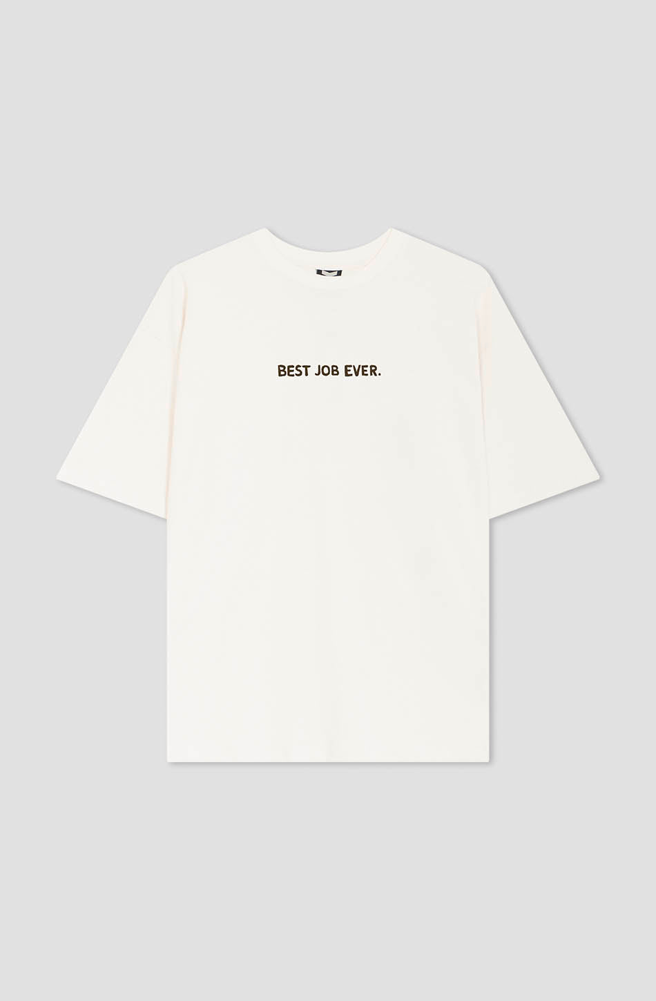 T-Shirt „Best Job Ever“ aus Bio-Baumwolle in Elfenbein