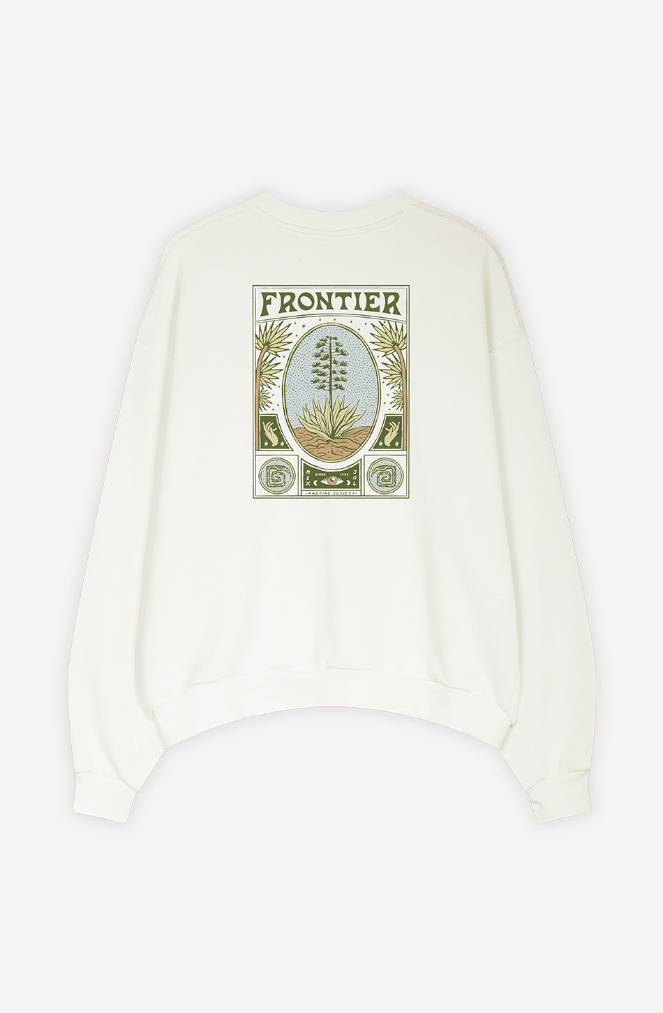 Elfenbeinfarbenes Sweatshirt „Frontier“ aus Bio-Baumwolle