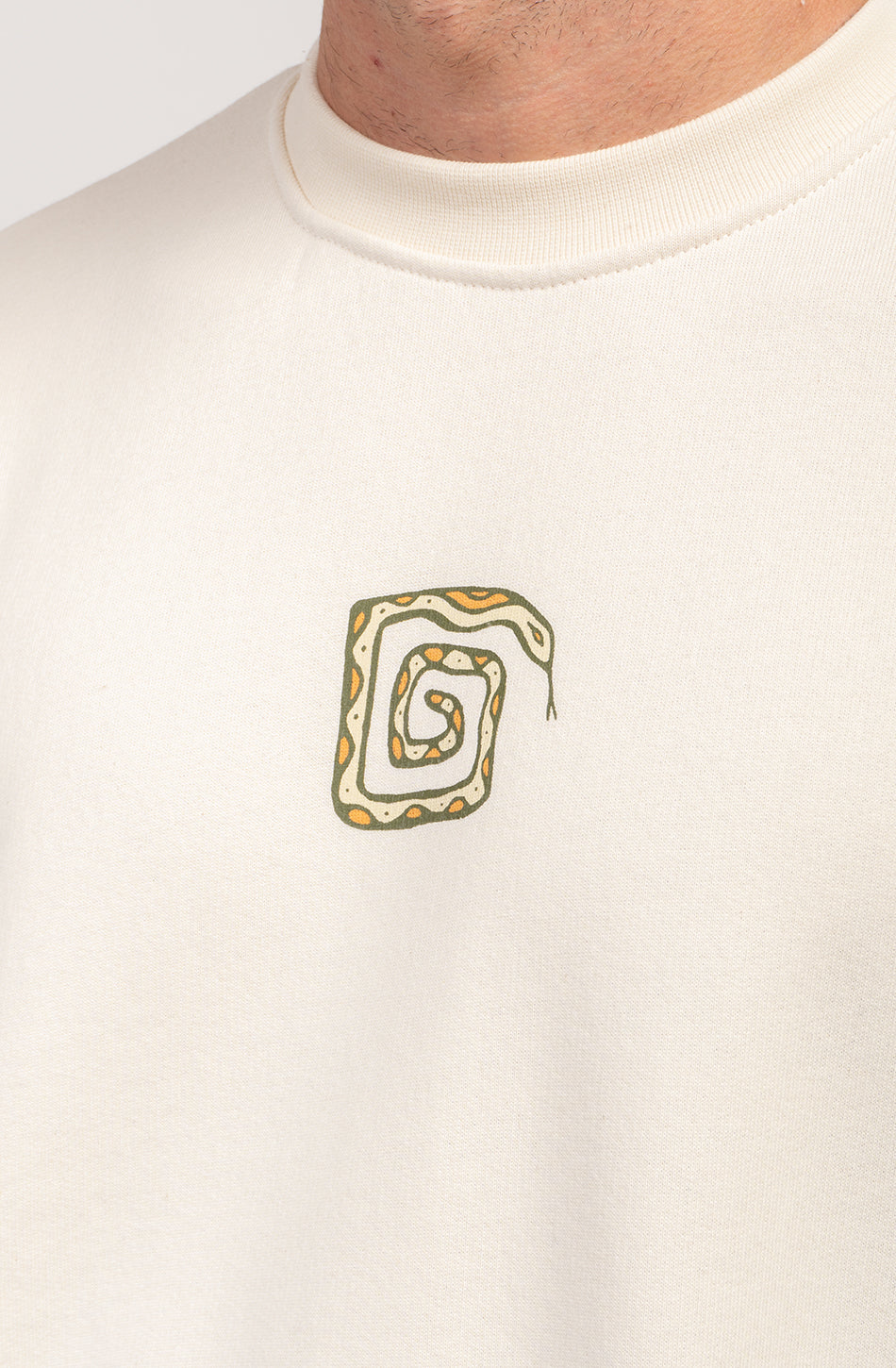 Elfenbeinfarbenes Sweatshirt „Frontier“ aus Bio-Baumwolle